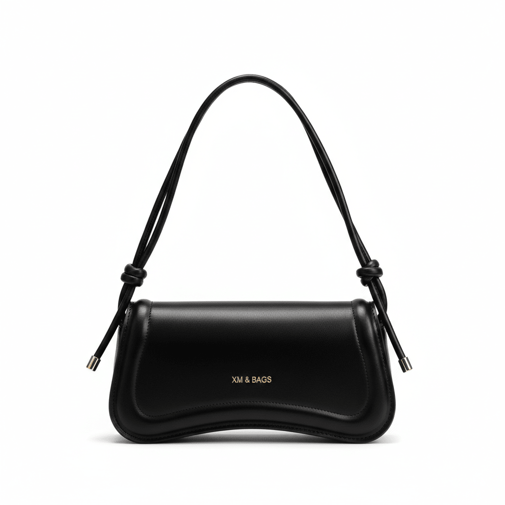Bolso de Hombro Minimalista para Mujer con Asa de Nudos Modelo Élégance Noire