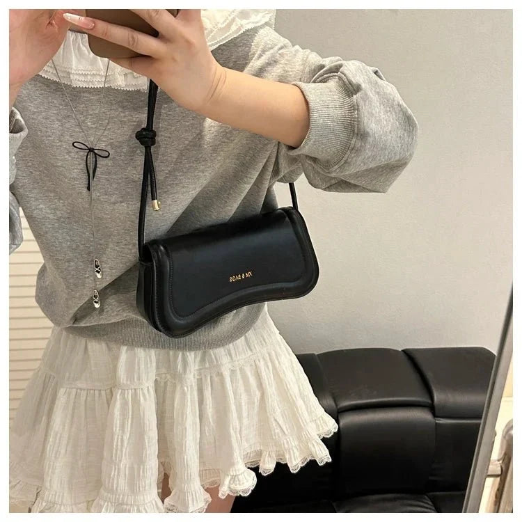 Bolso de Hombro Minimalista para Mujer con Asa de Nudos Modelo Élégance Noire