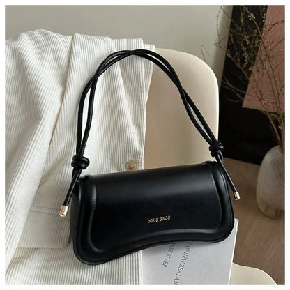 Bolso de Hombro Minimalista para Mujer con Asa de Nudos Modelo Élégance Noire