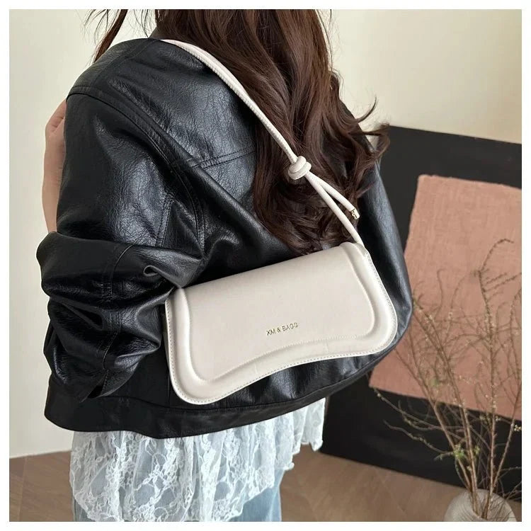 Bolso de Hombro Minimalista para Mujer con Asa de Nudos Modelo Élégance Noire