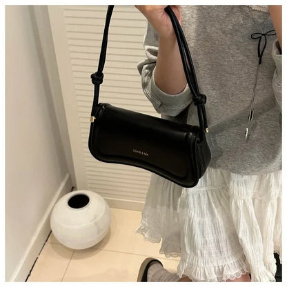 Bolso de Hombro Minimalista para Mujer con Asa de Nudos Modelo Élégance Noire